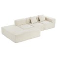 thumbnail image 5 of 116.5" Modular Sofa Couch with Chaise, Boneless L Shape Sectional Couch with Deep Seat, Minimalist Modular Free combination Couches Sleeper for Living Room Bedroom Apartment Lounge, Beige, 5 of 9