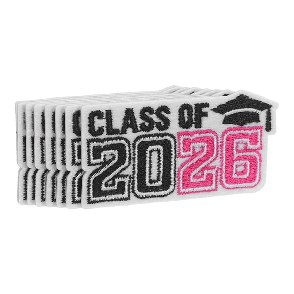 LOLIPPYY 8Pcs 2026 Graduation Iron on Patch Durable Embroidered Fabric Patches for Clothes