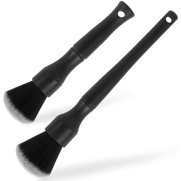 Car Detailing Brush Kit - Auto Detail Brush Set Interior Exterior No Scratch Microfiber Detailing Supplies for Cleaning Air Vent Engine Bay Dashboard Seat Wheel(2 Pack)