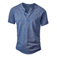 thumbnail image 1 of Playera Henley Casual Moda Manga Corta Para Hombre Algodón, 1 of 7