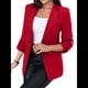 thumbnail image 1 of Blazer de Larga para Mujer, Informal, de Negocios, con Abertura Frontal, para Trabajo y Oficina. Rojo L, 1 of 6