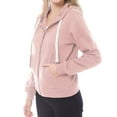 thumbnail image 4 of Made by Olivia Women's Solid Basic Long Sleeve Zip Up Fleece Jacket, 4 of 5
