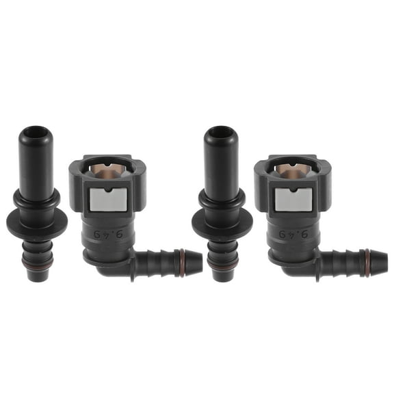 Unique Bargains 3/8 9.49mm SAE to 5/16 8mm 90 Degree Fuel Line Hose Quick Release Connector Disconnect Hose Nylon 2 Set