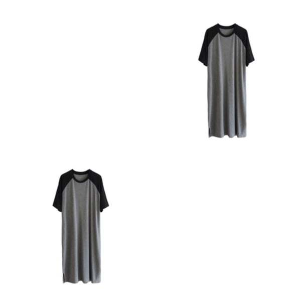 Minnieouse para hombre Ropa de dormir cómoda para descansar y dormir para hombres Albornoz Hombres Hombres Pijama para descansar Dormir Negro y Negro y gris oscuro XXXXL 2Conjunto