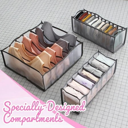 

Ykohkofe Underwear Storage Box with Compartments Socks Bra Underpants Organizer Drawers