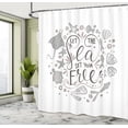 thumbnail image 4 of Ambesonne Nautical Shower Curtain, Letterings Shellfish Print, 69"Wx84"L, Pale Purpleblue, 4 of 4