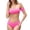 #168-Pink, variant on Women's Bikini Set, Bandeau Top with Ruffle Sleeve & High Waisted Side Cut Out Bottoms