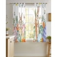 thumbnail image 4 of Spring Easter Sheer Curtains 39 Inch Length 2 Panels Set for Living Room/Bedroom, Rabbits Eggs Botanical Floral Leaf Butterfly Kitchen Curtains Grommet Curtains Window Treatments 27.5"x39"x2, 4 of 7