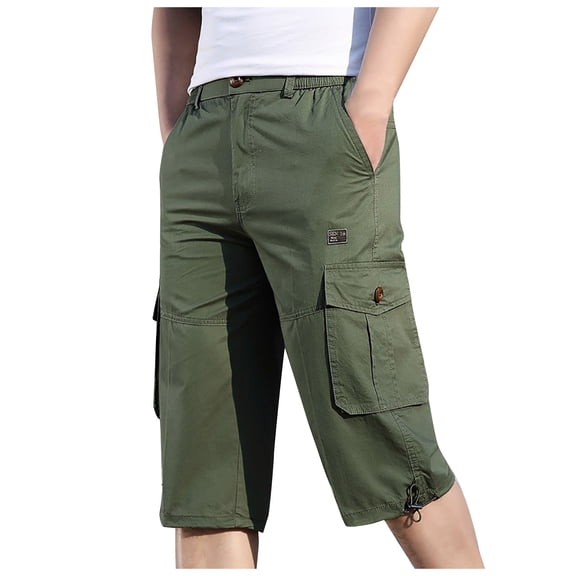 Fanxing Men Plus Shorts Hiking Tactical Cargo Shorts Pants Quick Dry Outdoor Golf Shorts with Pockets for Work Camping Fishing Army Green,XXL