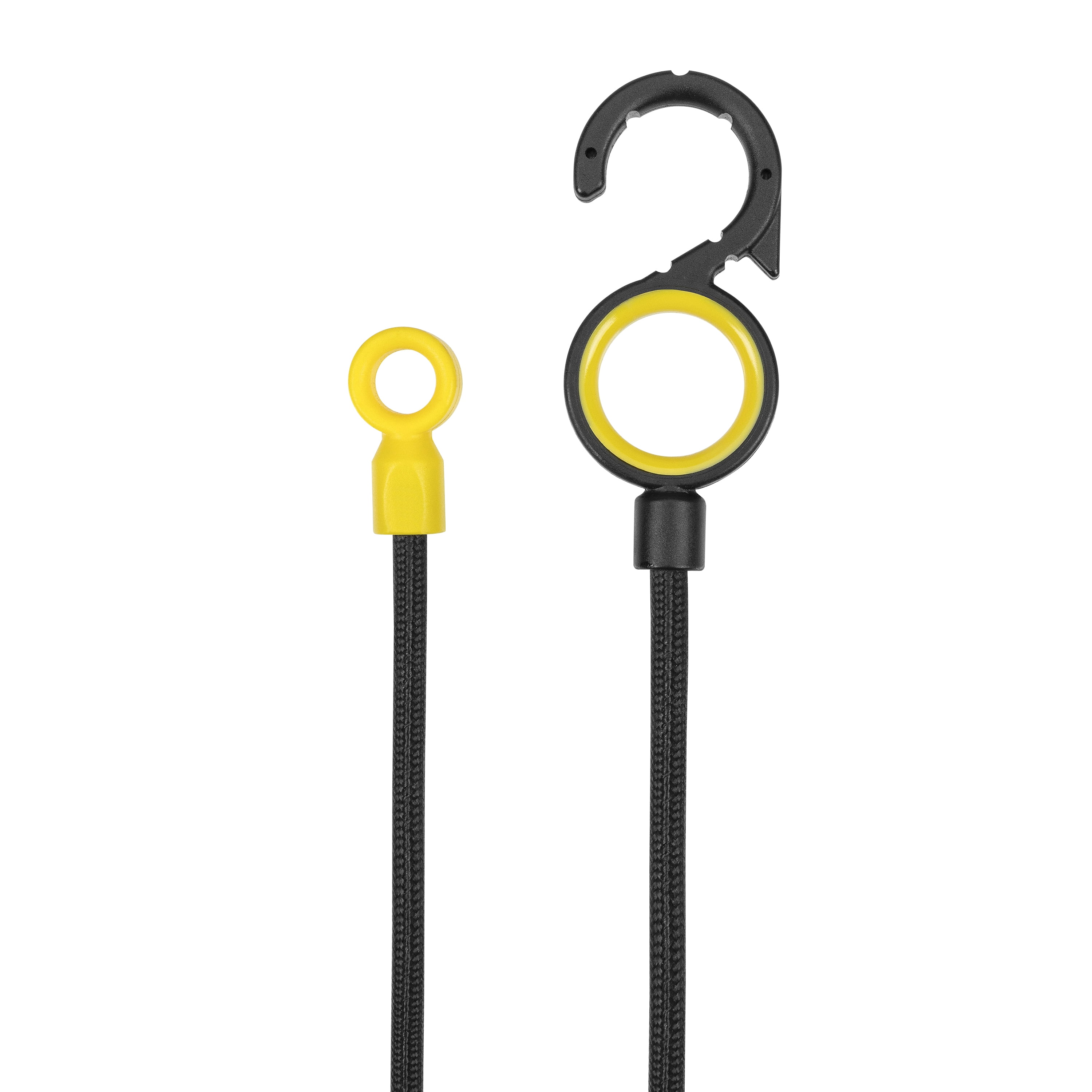 (2 pack) SmartStraps Twisted Goat Hook & Hold Ties, 6 ft, Reusable Bendable Steel with S-Hook, 2-Pack, Yellow