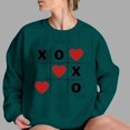 thumbnail image 3 of Valentines Day Crewneck Sweatshirts Women Long Sleeve Heart Pullover Shirts Crewneck Casual Fashion Outfits, XL Green, 3 of 5