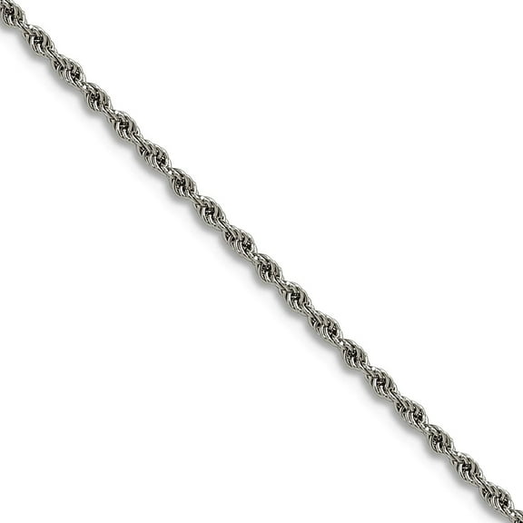Stainless Steel Polished 1.5mm Rope Chain Necklace 24 Inch Chain Necklace for Women and Men