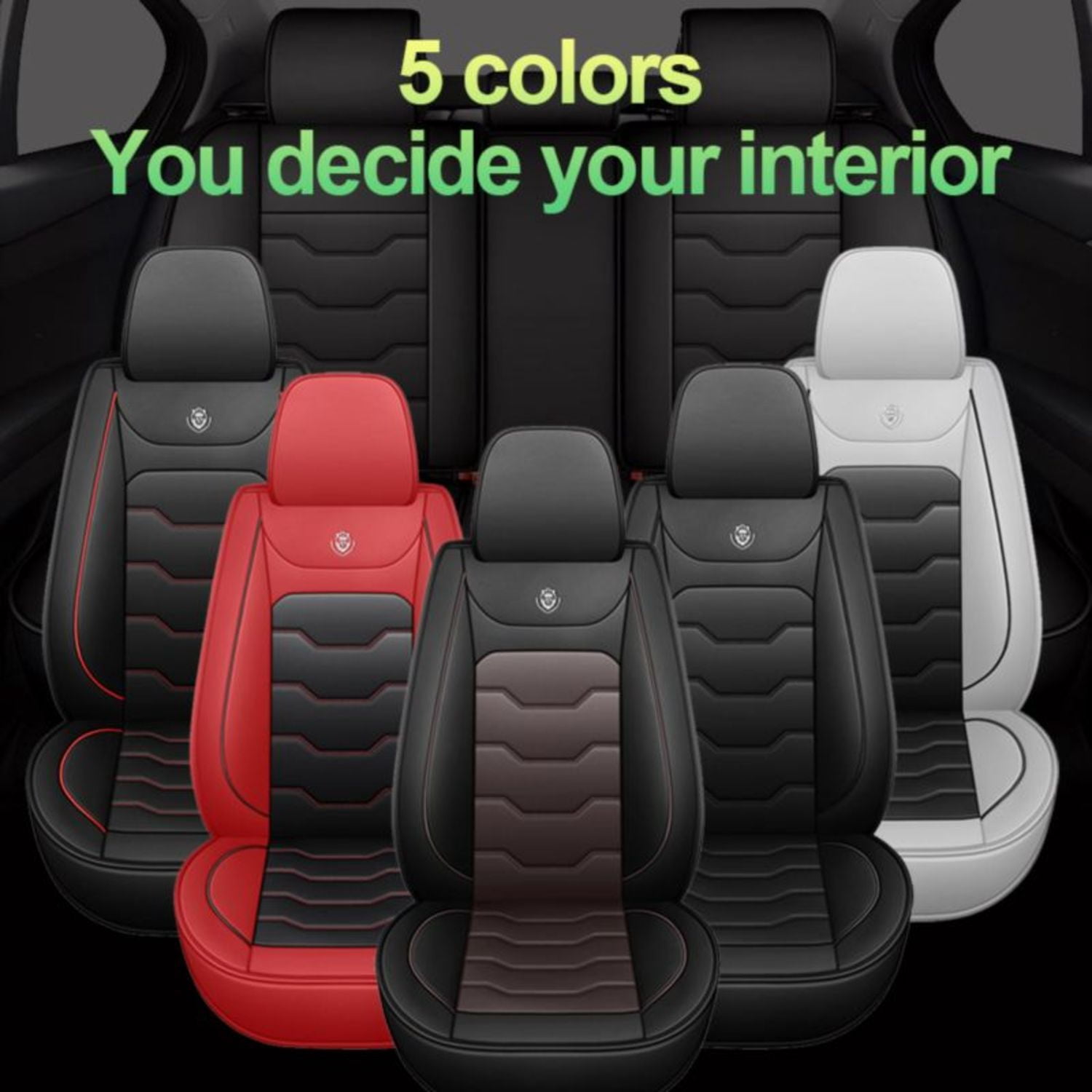 Car Seat Covers for Toyota RAV4 2000-2024 Perfect Fit for Car Seats, Waterproof Faux Leather, Protecting Car Interiors, 5-Seat Full Set, Easy Installation