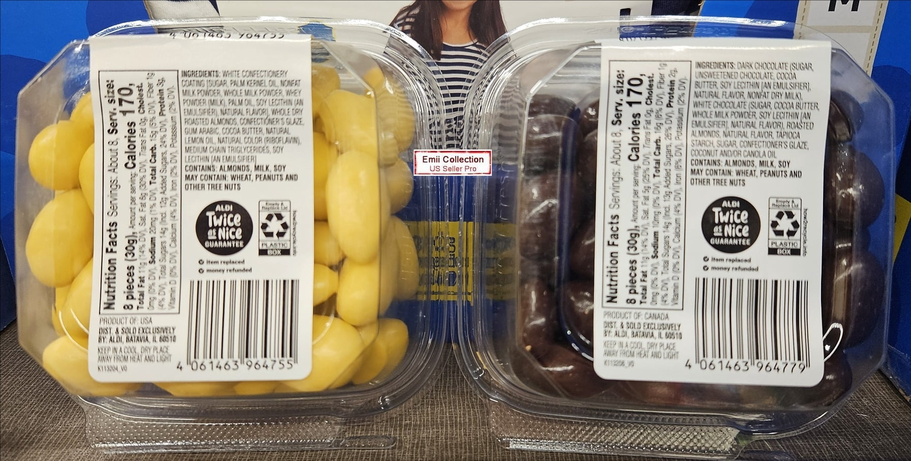 Alex’s Lemonade Stand Lemon Cream Covered Almonds and Dark Chocolate Raspberry Flavored Almonds 8oz 227g (2 Tubs)