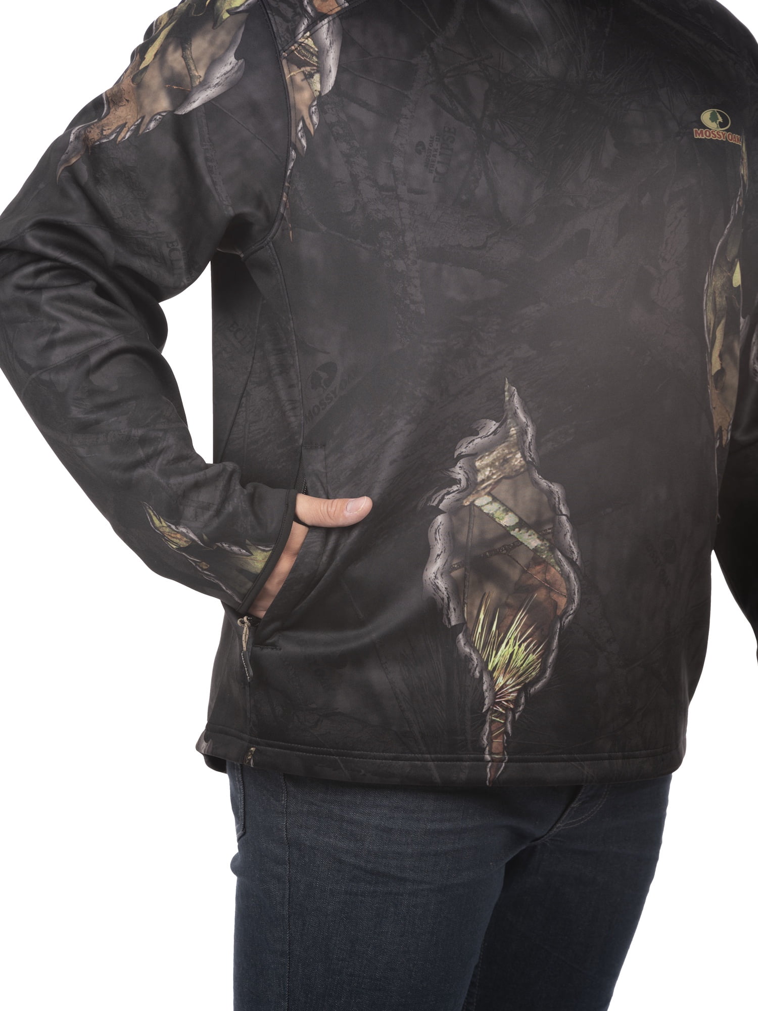 Mossy Oak Men's Eclipse Camo Pullover Tech Hoodie with Neck Gaiter, Up to 2XL