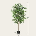 thumbnail image 5 of 5FT Artificial Ficus Tree with Natural Wood Trunk and Lifelike Leaves, Silk Fake Potted Tree with Wood Branches, Faux Tree for Office Home Decor, 5 of 12