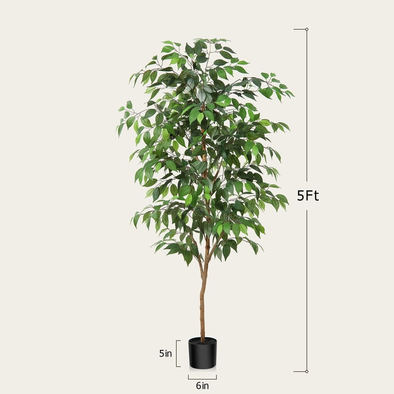 DR.Planzen 5-Foot Artificial Ficus Tree with Wood Trunk photo 4