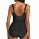 thumbnail image 4 of Traje de Baño de Bikini de Mujer sin Mangas de Gran Tamaño Sólido, Cuello Rocío Vientre V-Cuello Traje de Baño con Almohadillas, 4 of 7