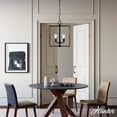 thumbnail image 3 of Hunter - Woodburn 4-light Noble Bronze, Medium Size Pendant Light, Dimmable, Modern Style, Rectangle Shaped, for Bedrooms, Dining, Living Rooms - 19806, 3 of 7