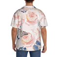 thumbnail image 7 of PAYOHTO Vintage Flowers Butterfly Mens Hawaiian Casual Short-sleeved Shirt Tropical Summer Beach Button Down Shirts, 7 of 7