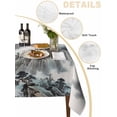 thumbnail image 2 of Chinese Ink Painting Table Cloth, Waterproof Tablecloth for Rectangle Tables, Mountain Cloud Modern Art Reusable Washable Fabric Table Cover for Restaurant Kitchen Dining Tables 60"x120", 2 of 9