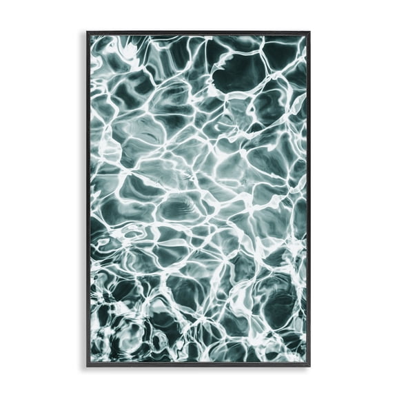 Stupell Industries Industrial Aqua Ripple Pattern Black Framed Giclee Art, 12 x 18, by Sisi and Seb
