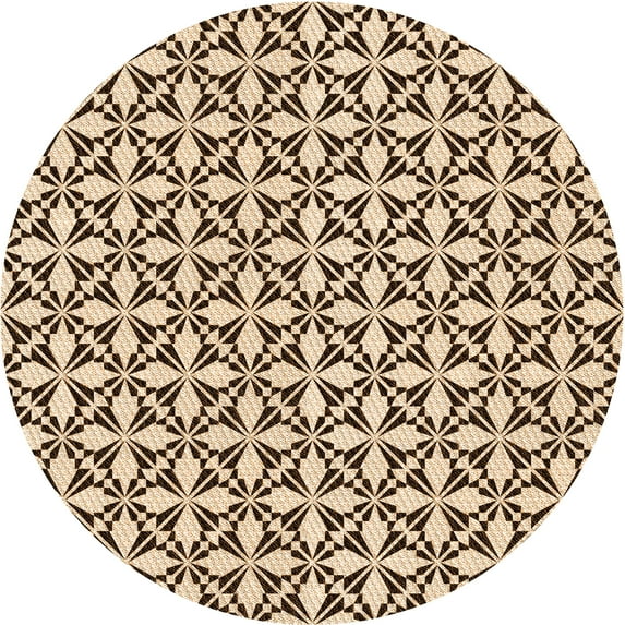 Ahgly Company Indoor Square Patterned Golden Blonde Gold Area Rugs, 3' Square