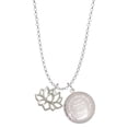 thumbnail image 1 of Delight Jewelry Silvertone Lotus Outline To the World You are a Mother Locket Necklace, 1 of 4