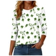 thumbnail image 6 of UngA St Patricks Day Shirts for Women 3/4 Sleeve Irish Clover Shamrocks Tunic Tops Crew Neck Green 2026 Saint Patty's Day Tshirt Outfit,Size XL, 6 of 8