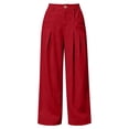 thumbnail image 4 of Edvintorg Women's Casual Pants Elastic Waisted Loose Wide Leg Lightweight Trouser with Pockets Women Clothing Red L, 4 of 7