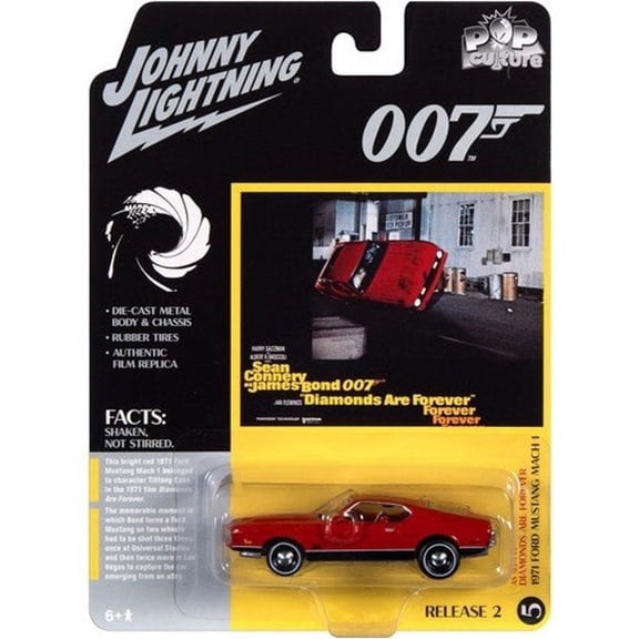 1971 Ford Mustang Mach 1, James Bond 007 - Diamonds Are Forever - Johnny Lightning JLSP126/24 - 1/64 scale Diecast Model Toy Car