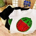 thumbnail image 3 of Camisetas con cuello redondo, camisetas con lentejuelas de sandía, camisetas casuales, camisetas con lentejuelas de sandía, rendimiento de alta gama, 3 of 9