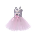 thumbnail image 5 of Easter Dress,Cartoon Bunny Tutu Girls Dress Set with Hairband, Easter Party Performance Outfit for Girls,Stage Show Dress for Kids(Purple,10-12 Years), 5 of 7