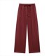 thumbnail image 1 of Conjunto de dos piezas de moda para mujer, blusa lisa con cuello halter plisado y pantalones rectos, traje de pantalón elegante vintage para mujer, 1 of 5