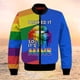 thumbnail image 4 of Nueva chaqueta bomber con estampado lésbico Lgbt para hombre y mujer, chaqueta bomber para hombre y mujer, abrigo de manga larga con bolsillos y cremallera, chaquetas de primavera, 4 of 4
