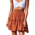 thumbnail image 1 of Femmes Été Mignon Taille Haute Jupe Volants Imprimé Floral Swing Plage M., 1 of 8