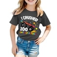 thumbnail image 1 of Rhuody T-Shirt de Printemps pour Fille à Manches Courtes avec Imprimé de Lettres, Col Rond, Haut Adorable, Gris, 3-4 Ans, 1 of 5