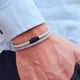 thumbnail image 2 of Pulsera de cuerda minimalista para Hombre, brazalete de supervivencia de doble capa, accesorios de regalo para novio, hebilla magnética, nuevo, 2 of 4