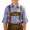 001-Blue355, variant on Big Boys Gingham Button Up Shirt Roll Sleeve Lapel Collar Long Sleeve Bavarian Top Oktoberfest Button Down Shirt