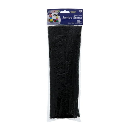 Creativity Street Chenille Stems, Jumbo, Black 100/Pkg.
