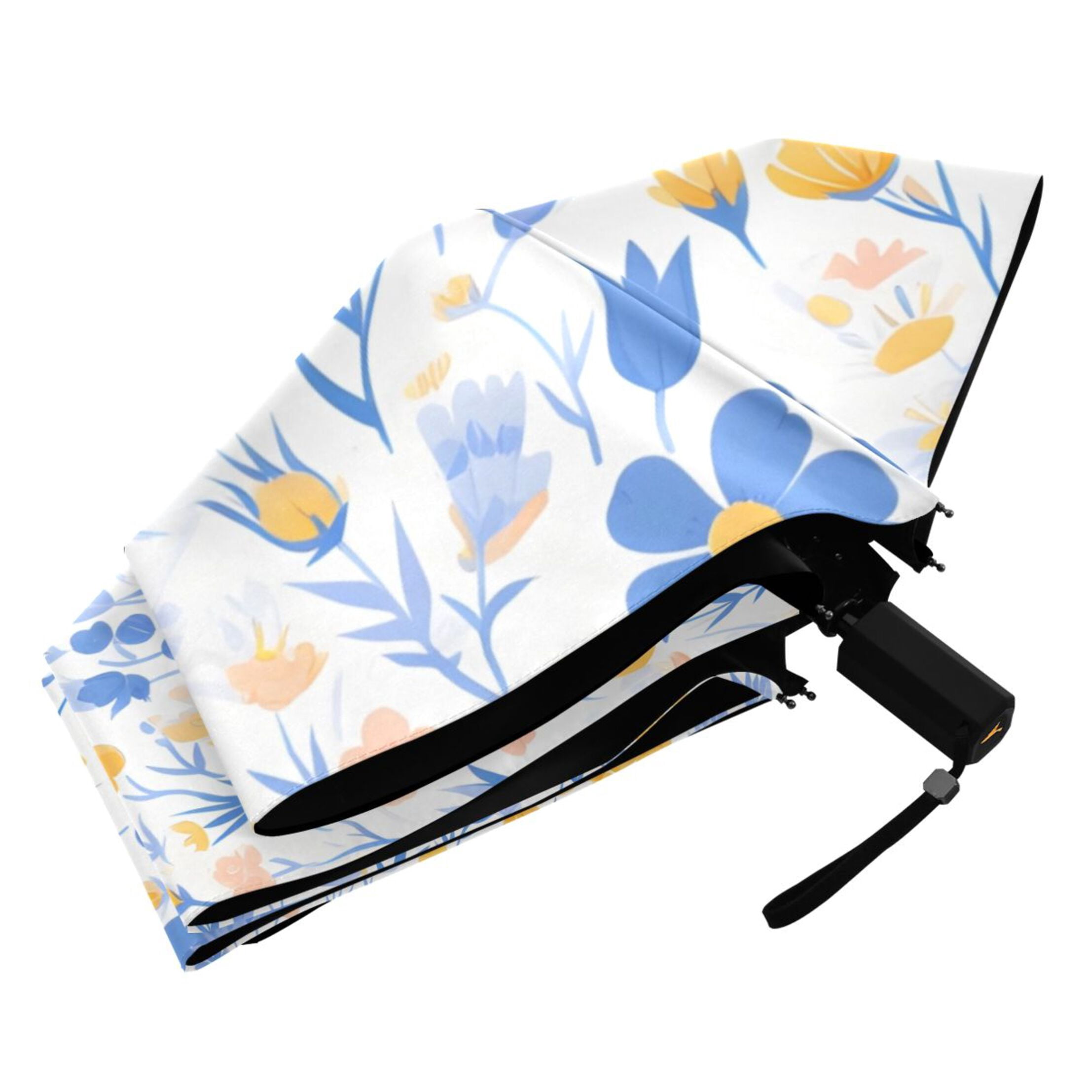 ALAZA Flower-a6 UPF 50+ Compact Folding Umbrella for Rain Travel Umbrella Packable