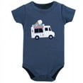 thumbnail image 3 of Hudson Baby Infant Boy Cotton Bodysuit, Shorts and Shoe 3pc Set, Ice Cream Truck, 9-12 Months, 3 of 4