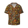 thumbnail image 2 of Lsque Picnic print Men's Cuban Collar Short Sleeve Shirt Summer Beachwear Casual Button Down Fashionable Vacation Leisure Shirt-XX-Large, 2 of 7