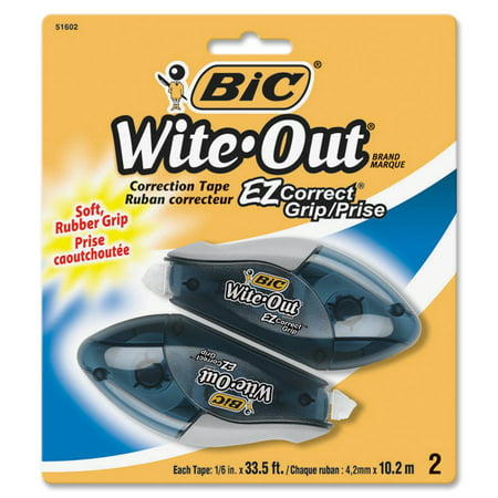BIC Wite-Out Brand EZ Correct Grip Correction Tape, White, 2