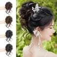 thumbnail image 4 of Ball Head Fake Scrunchie Wig Hair Loop lady Updo Headwear Simulate Hair Part/, 4 of 8