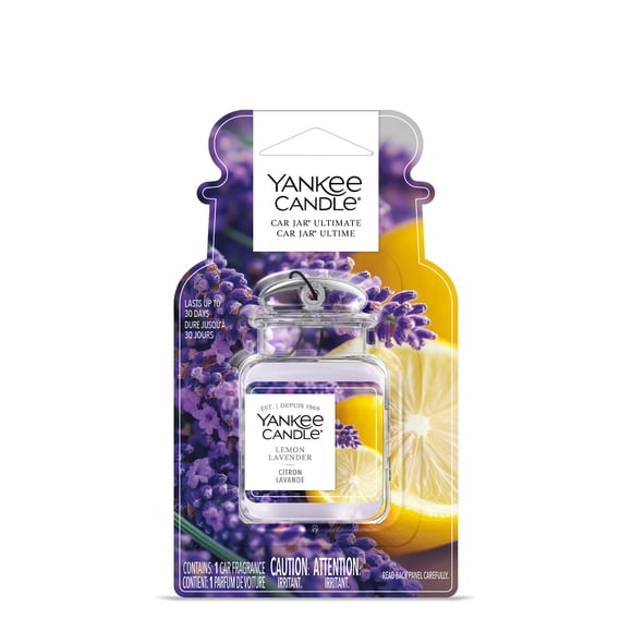 Yankee Candle Car Jar Ultimate Air Freshener, Lemon Lavender - Neutralizes Odours Up To 30 Days