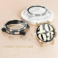 thumbnail image 3 of For Samsung Galaxy Watch 6 44mm Tempered Glass Protector Screen Case Bling Crystal Diamond Full Hard PC Ultra-Thin Scratch Resistant Protective Cover, Clear, 3 of 7