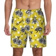 thumbnail image 2 of Goofa Honeybee Printed Men's Swim Trunks Board Shorts Quick Dry Mens Swimming Trunks with Compression Liner,Breathable Fit Hawaii Beach Shorts-XX-Large, 2 of 9