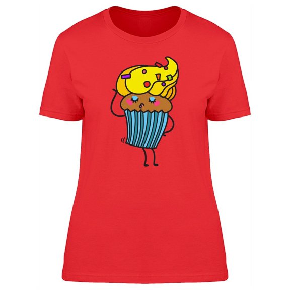 Cute Fashion Colorful Cupcake T-Shirt Women -Image by Shutterstock, Female XX-Large