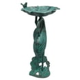 thumbnail image 4 of Cast Aluminum 30-in Twin Crane Bird Bath with Leaf Bowl, 4 of 5